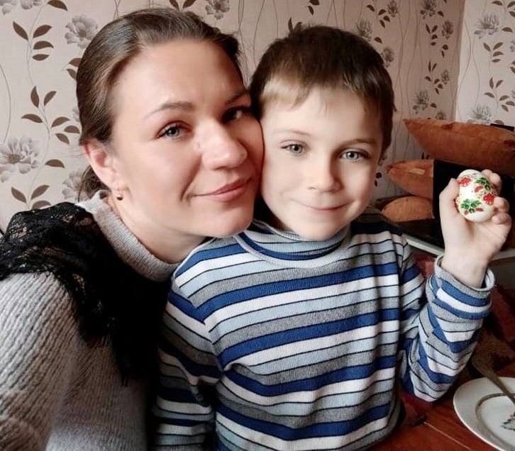 Oksana Parshyna and her son, Maksym Photo shared by Monika Andruszewska