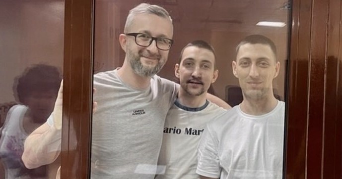 From left Nariman Dzhelyal, Aziz Akhtemov and Asan Akhtemov Photo Crimean Solidarity