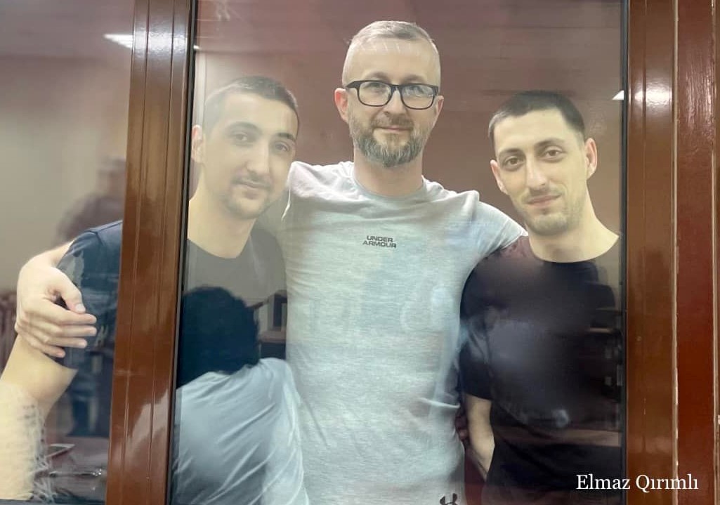 From left Aziz Akhtemov, Nariman Dzhelyal and Asan Akhtemov, 29.08.2022 Photo Elmaz Qirimli