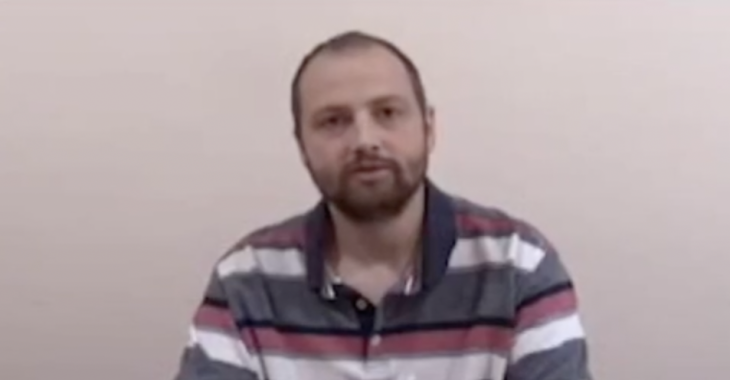 Yaroslav Zhuk Screenshot from the video where Zhuk was forced to read the ’confession’ tortured out of him