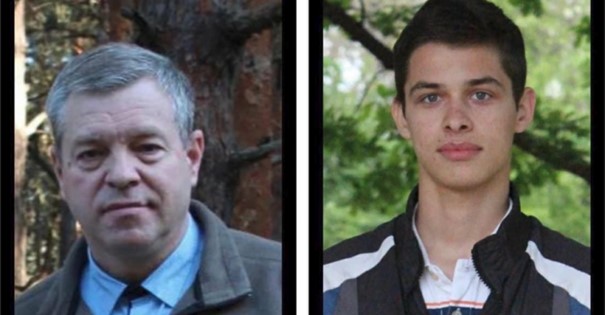 From left Anatoliy Prokopchuk and his son, Oleksandr Prokopchuk Photos posted by the Centre for Journalist Investigations