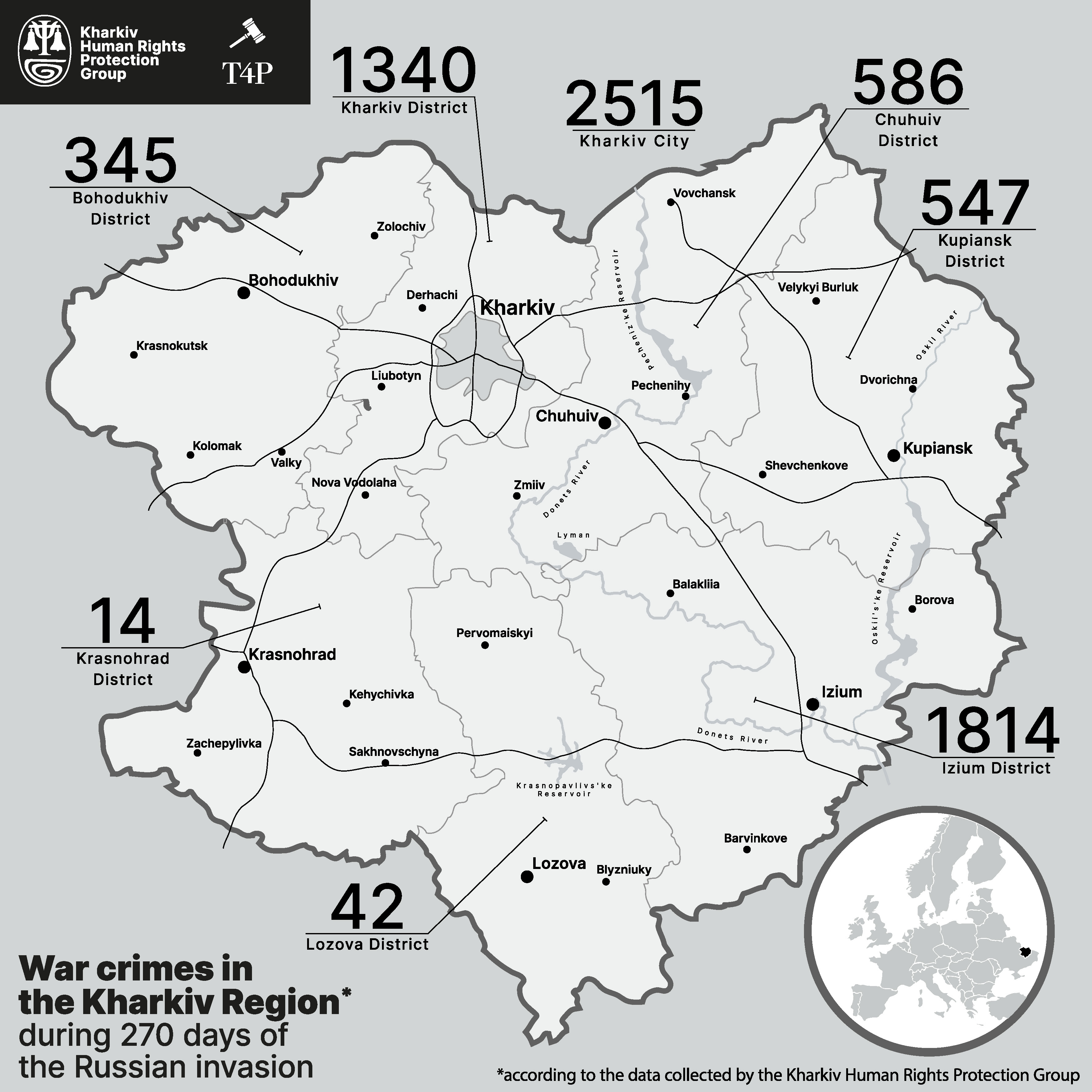 The Map of the Kharkiv Region @Sergii Prytkin