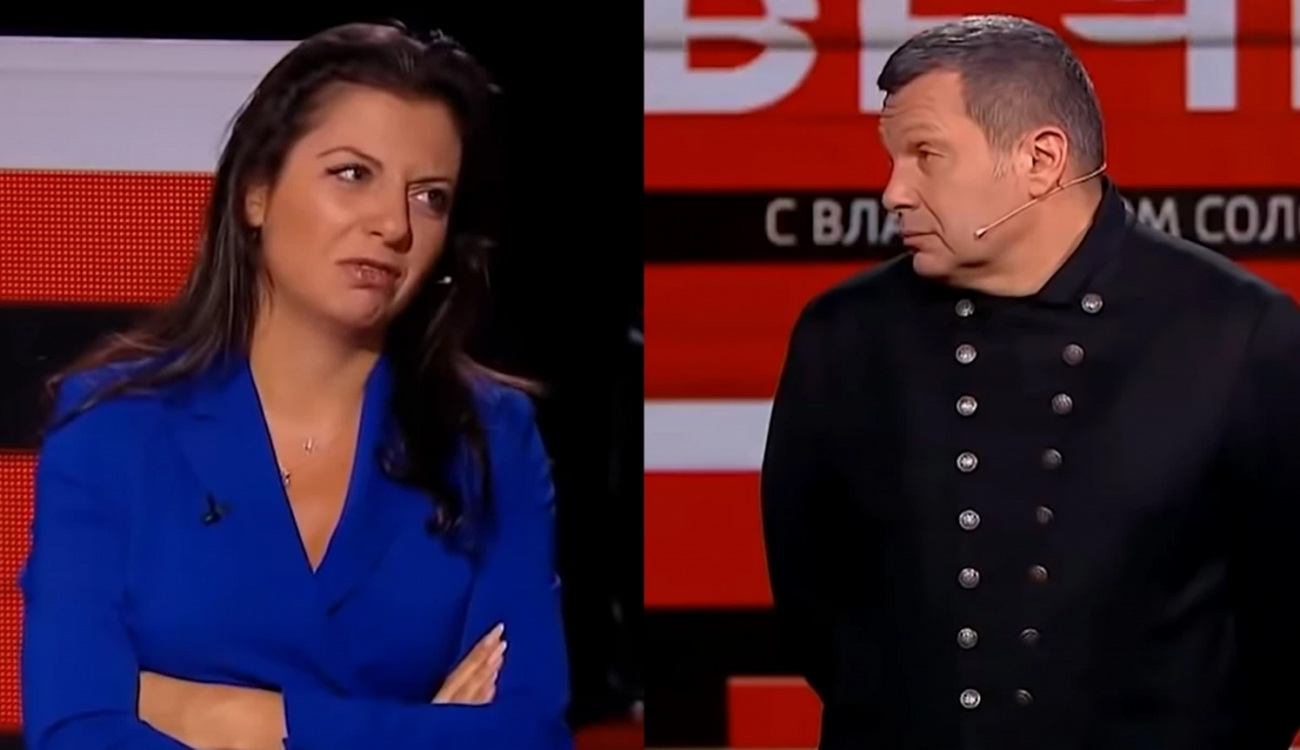 From left Margarita Simonyan, director of Russia Today (RT) and Vladimir Solovyov