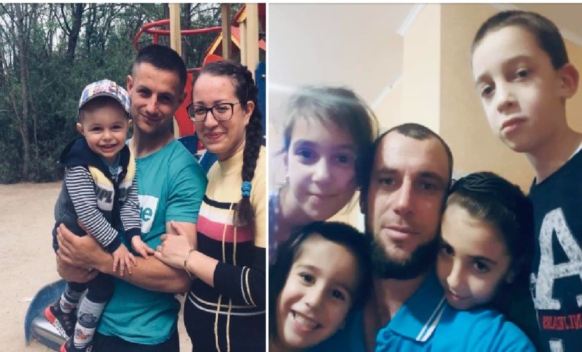 Ernest Akhayev (left) and his brother Marlen Akhayev with Ernest’s wife and with most of their children Photos shared by Crimean Solidarity