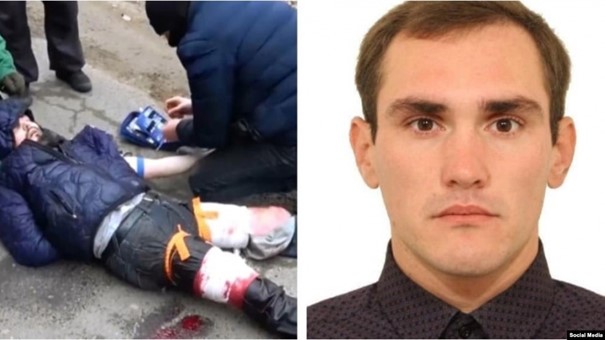 Vitaliy Melnik when they shot him in the knees during his arrest, and profile Photos posted by the Viasna Human Rights Centre