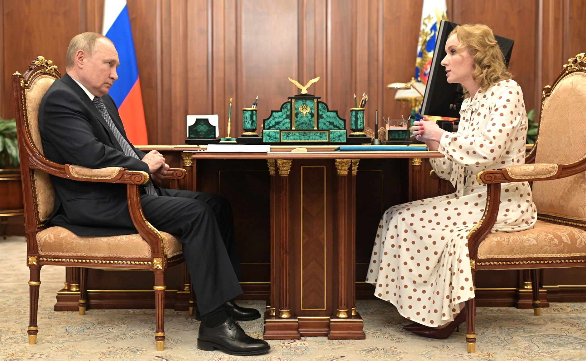 Putin, Lvova-Belova Photo Russian presidential site
