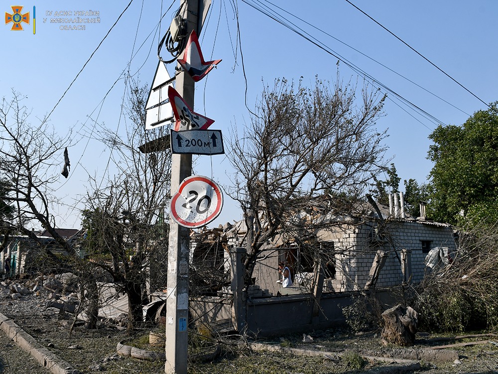 Зруйнований приватний будинок, фото: Головне управління ДСНС України у Миколаївській області