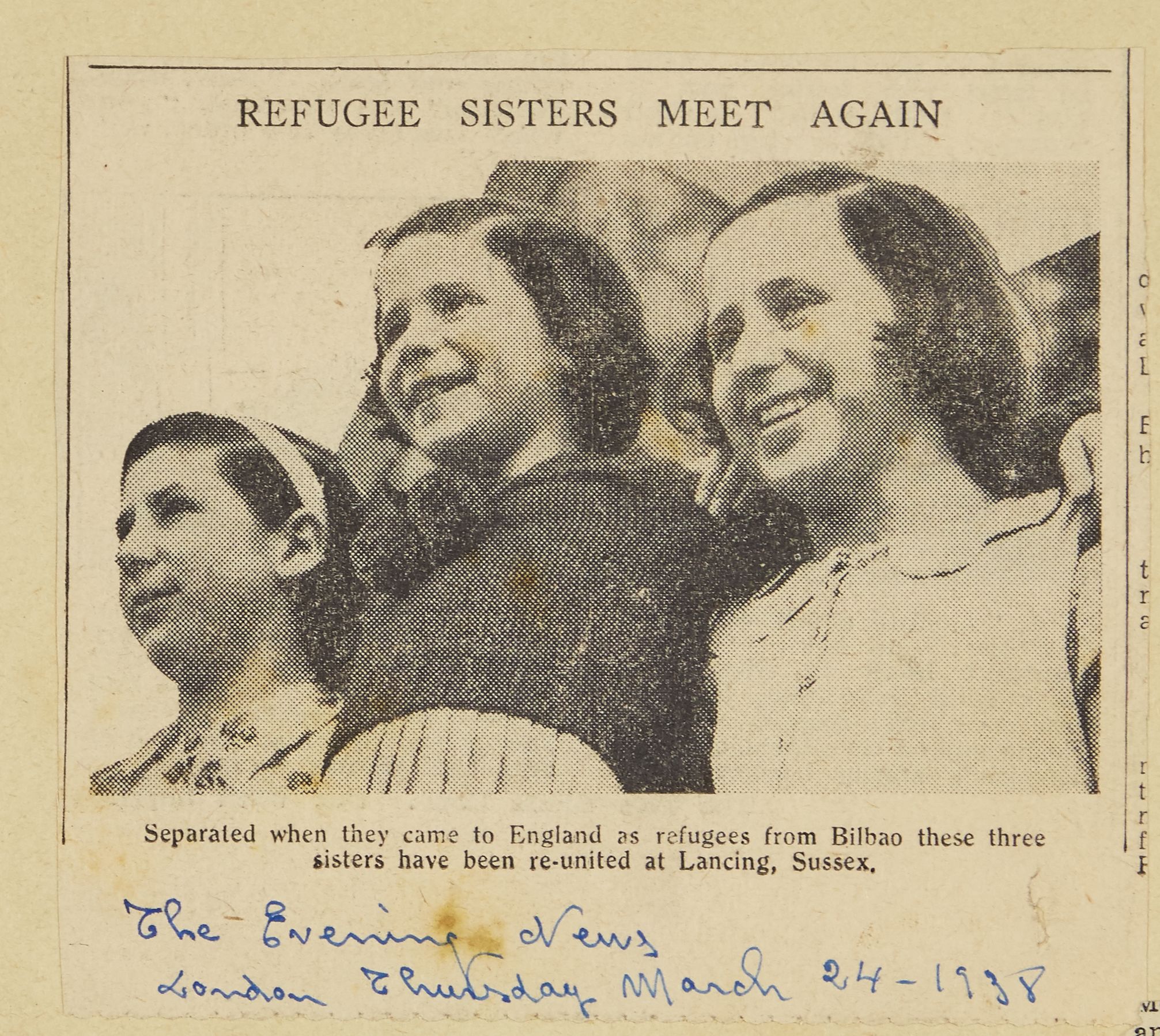 © Marx Memorial Library [діти евакуація великобританія сполучене королівство 20 століття історія refugee sisters meet again діти біженці]