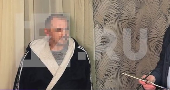 Serhiy Horiunov during the FSB staged or real arrest Screenshot from the video posted by Izvesita