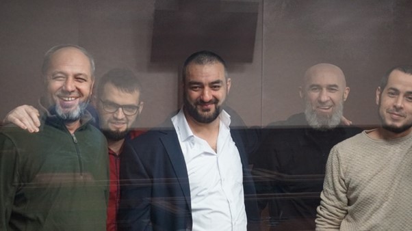 From left Bilyal Adilov, Vladlen Abdulkadyrov, Tofik Abdulgaziev, Medzhit Abdurakhmanov and Izzet Abdullayev Photo Crimean Solidarity