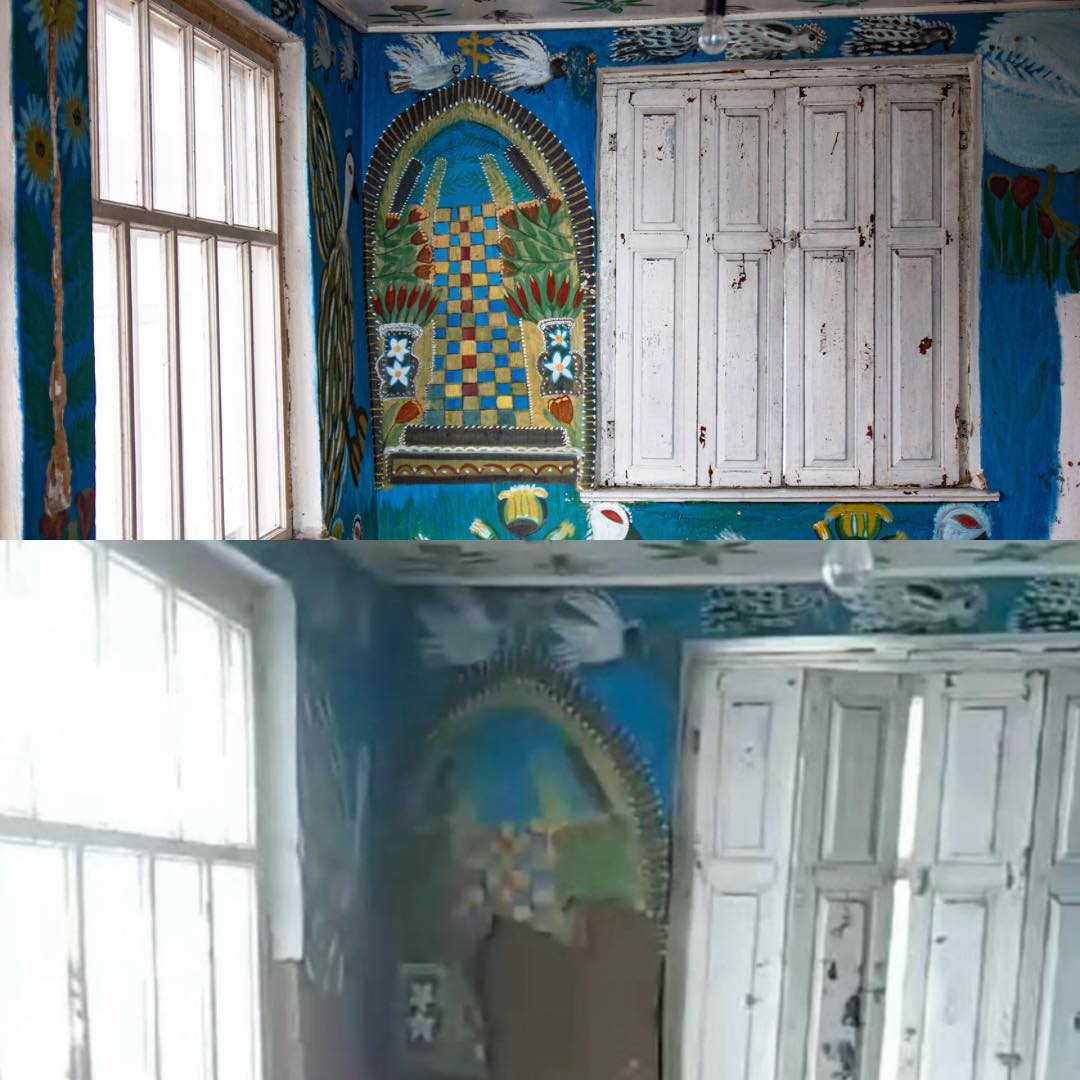 Музей Поліни Райко до підриву греблі та після. Фото: МКІП