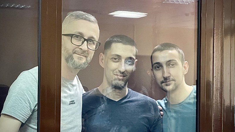 From left Nariman Dzhelyal, Asan Akhtemov, Aziz Akhtemov Photo Crimean Solidarity