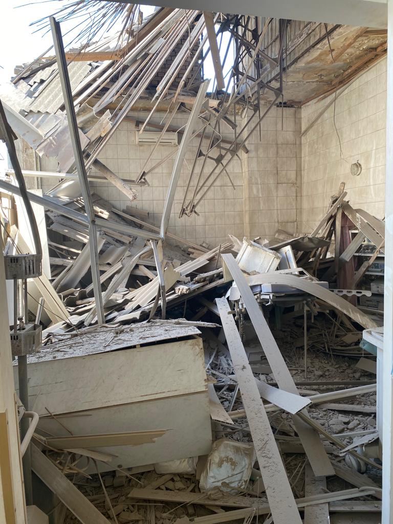 Пошкоджена російським обстрілом лікарня в Херсоні, 1 серпня 2023 року. Фото: МОЗ