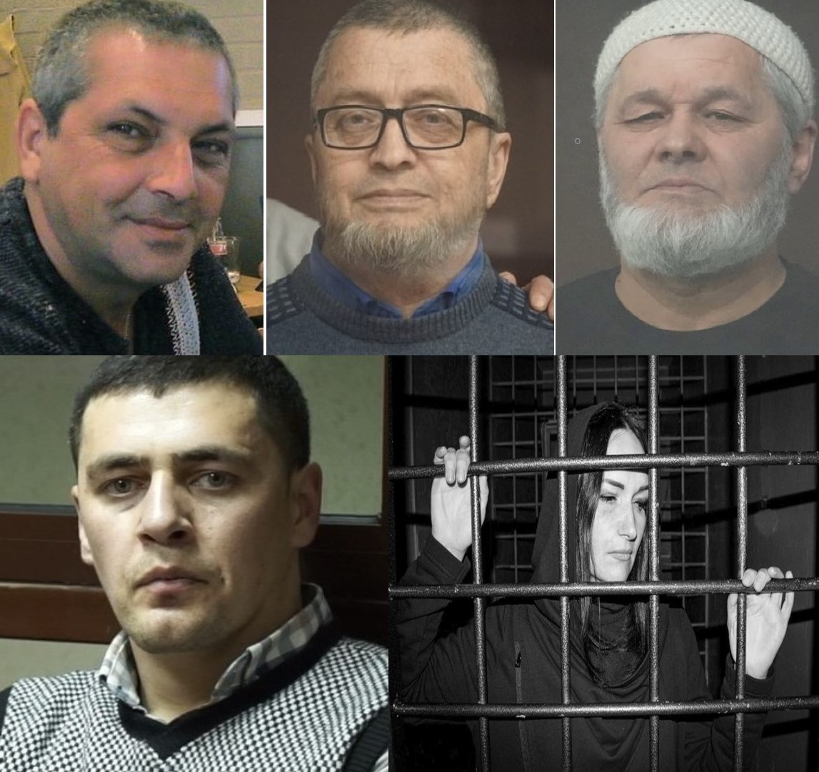 From left clockwise Kostiantyn Shyrinh, died in Russian captivity, Dzhemiil Gafarov, effectively tortured to death, Servet Gaziev, Iryna Danilovych and Amet Suleimanov