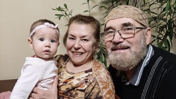 Khalil Mambetov, his wife Liliya and their granddaughter Family photo posted by Crimean Solidarity