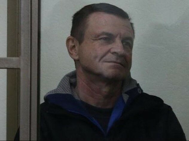 Volodymyr Dudka in ’court’ Photo posted by the Crimean Human Rights Centre