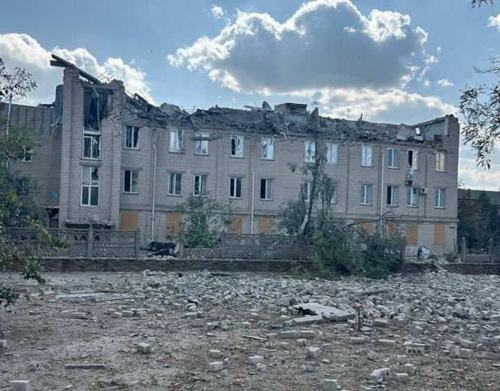 Hospital in Beryslav, Kherson oblast bombed by the Russians on 5 October 2023