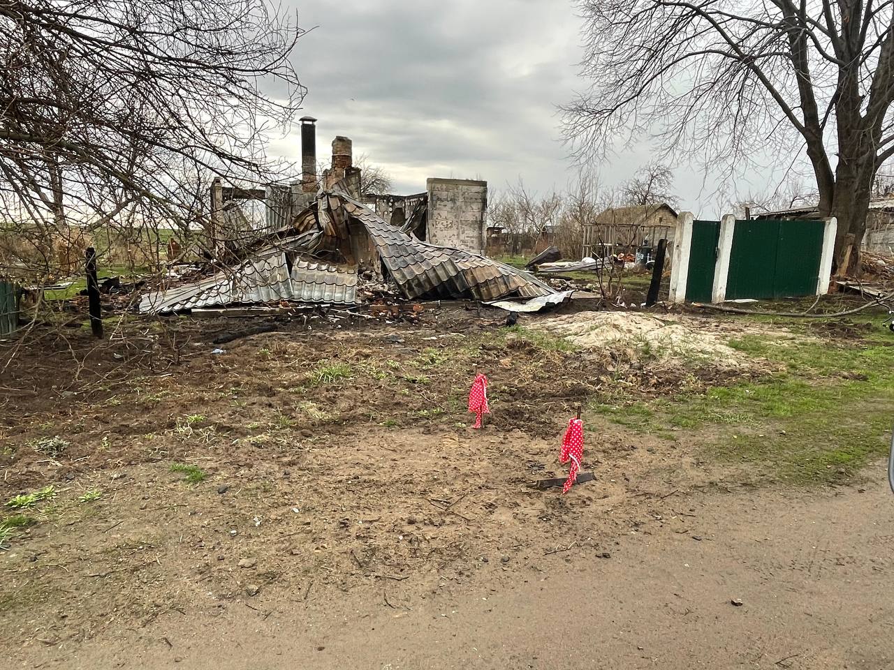 Зруйнована Андріївка, джерело фото телеграм-канал Вадима Токара, голови Макарівської селищної ради