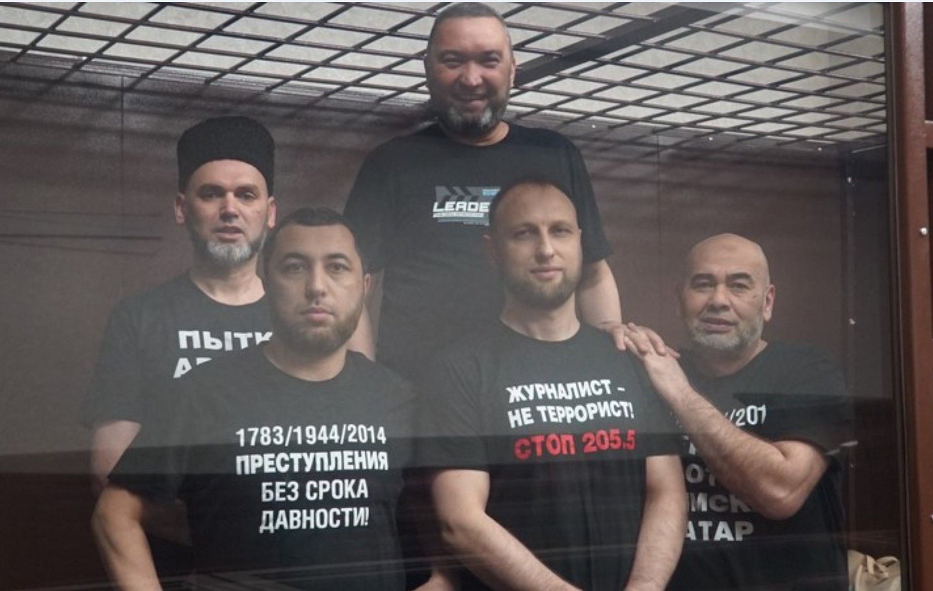 From top left clockwise Enver Ametov, Yashar Muyedinov, Ruslan Suleimanov, Osman Arifmemetov and Rustem Sheikhaliev Photo Crimean Solidarity