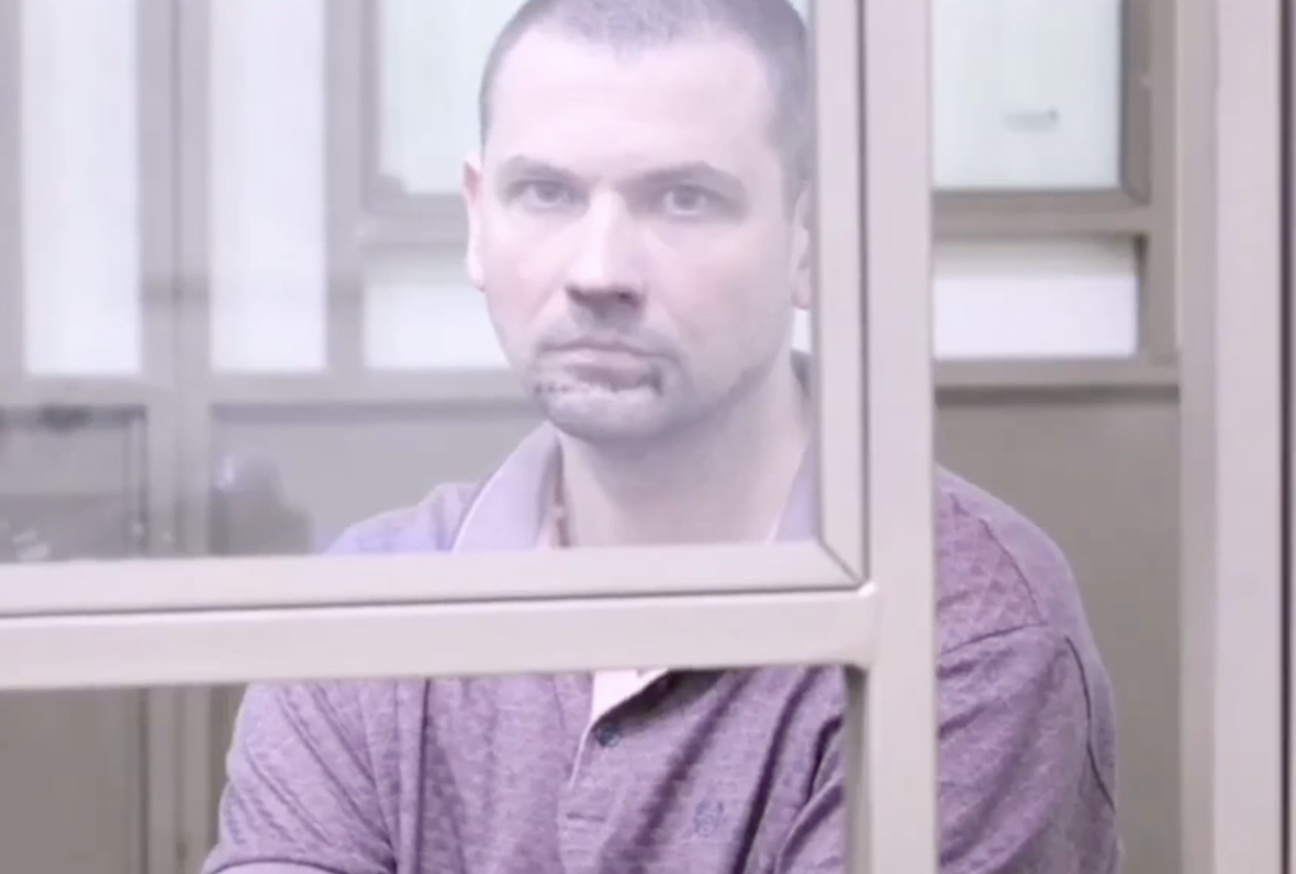 Vadym Sorokoletov in ’court’ Photo posted by the Crimean Human Rights Group