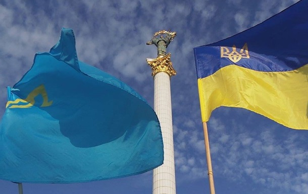 Crimean Tatar and Ukrainian flags Photo posted by Refat Chubarov