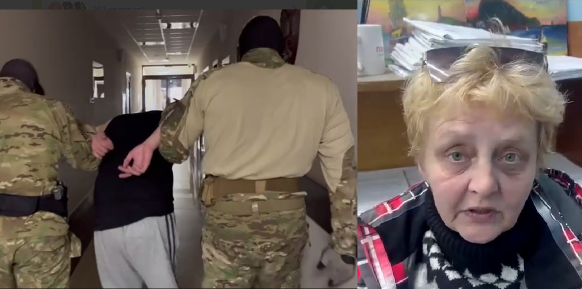 FSB video of ’arrest’ for supporting legitimate attack on Crimean Bridge, Iryna Volodymyrova