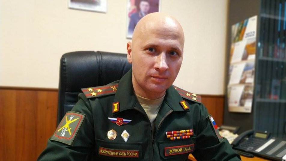 Полковник Олексій Жуков, який мав позивний Павук і командував 228-м полком ЗС РФ під час окупації Ягідного у березні 2022-го. Фото з російського пропагандистського телеграм-каналу, оприлюднене командою “Суспільного” .