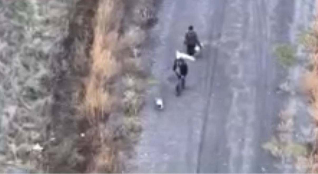 Just before the fatal drone attack Screenshot from the video footage