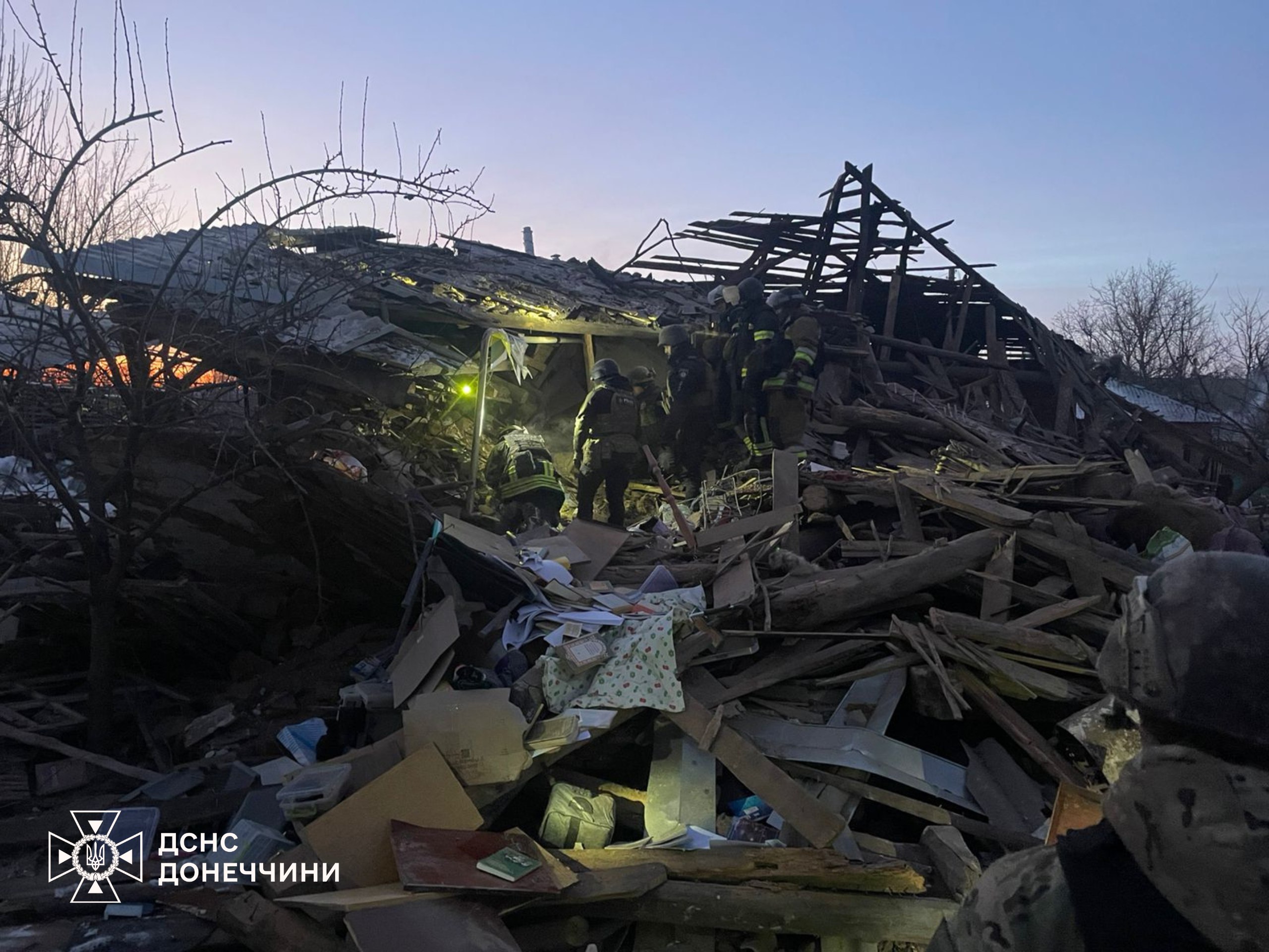 27 січня 2026 року. Слов’янськ після авіаудару РФ. Фото: ДСНС.