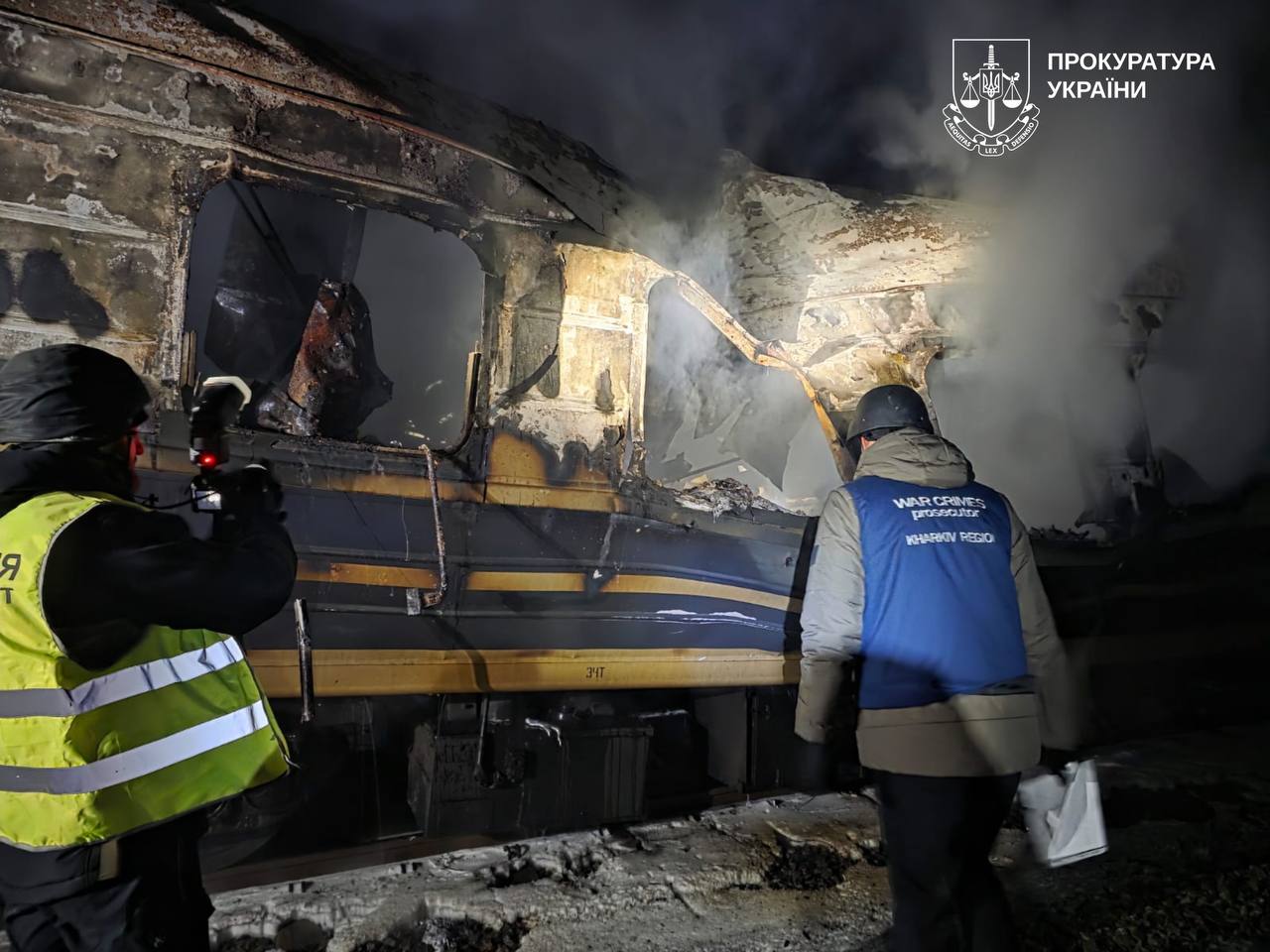 Kharkiv oblast prosecutor Russia’s attack on a passenger train 27.01.2026