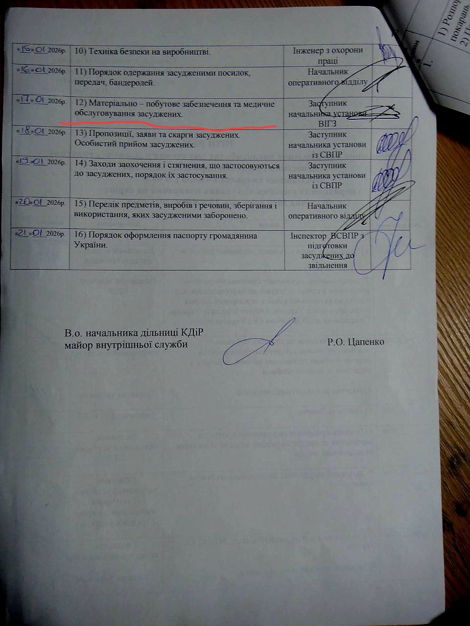 [ДУ “Полтавська виправна колонія (№64)”]