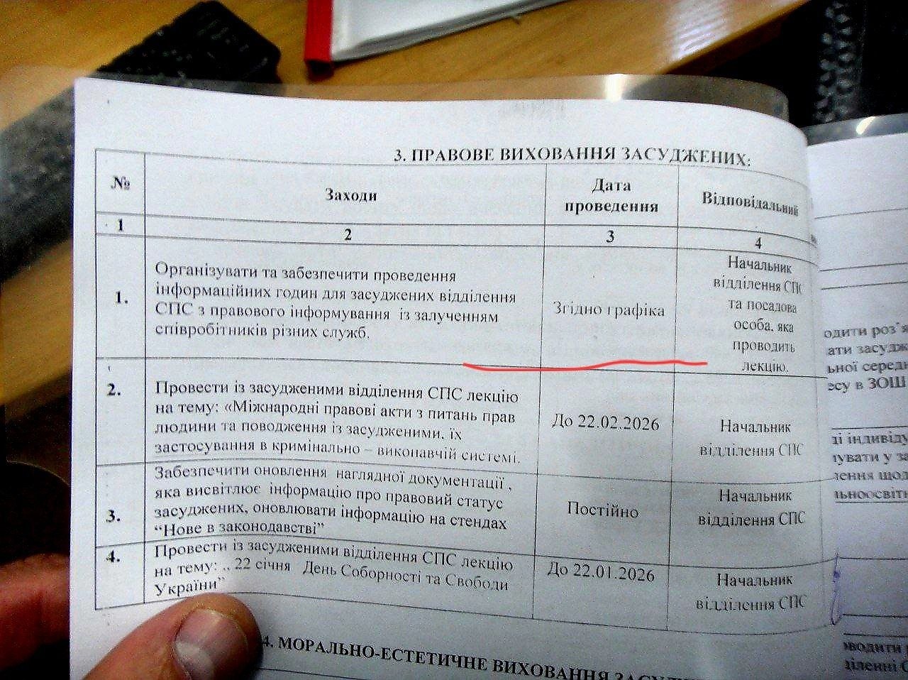 [ДУ “Замкова виправна колонія (№58)”]