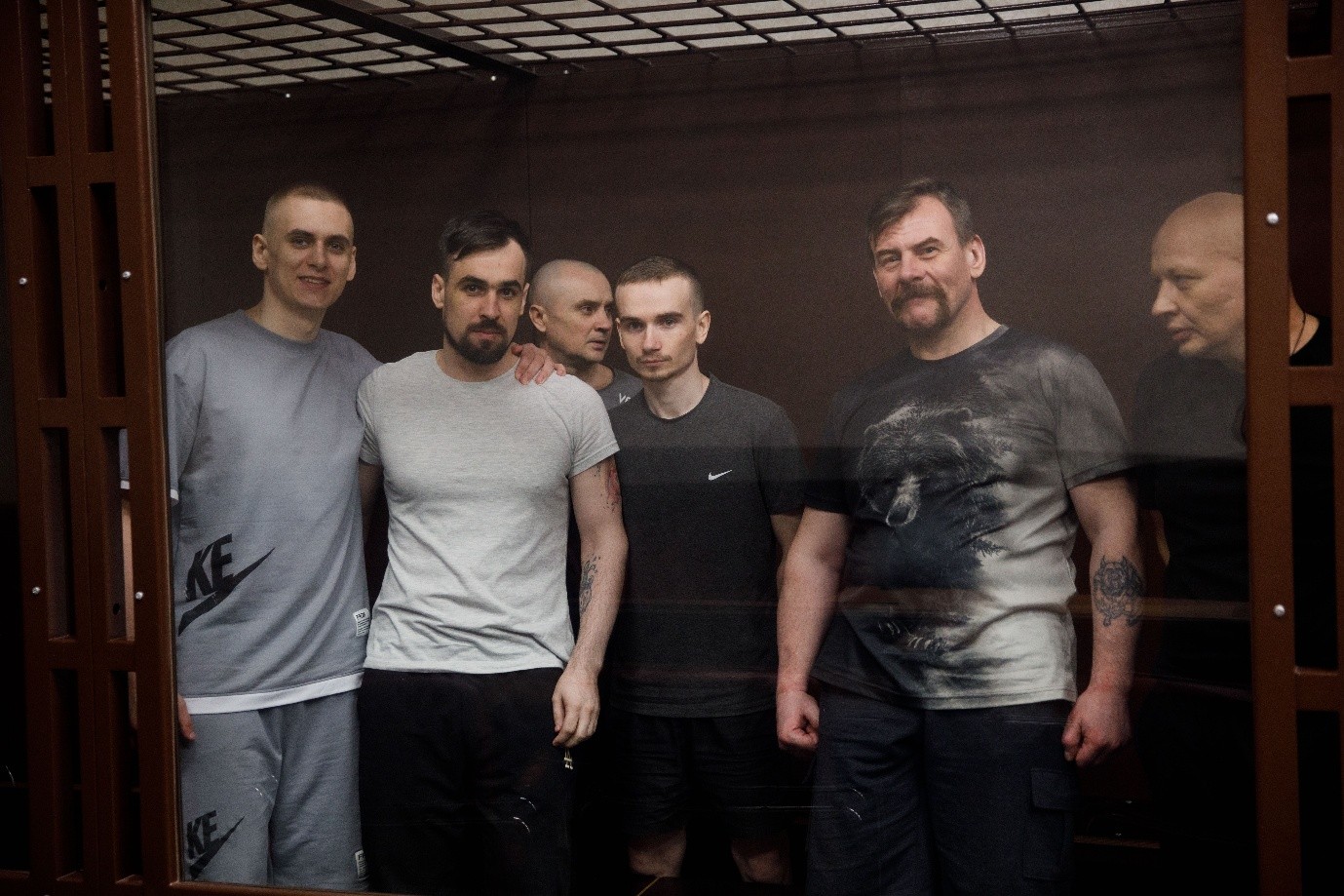 Taras Radchenko, Ihor Haiokha, Vitaliy Krokhalev, Roman Nedostupa, Vitaliy Hruzinov and Andriy Sholik Photo Alexandra Astakhova, Mediazona