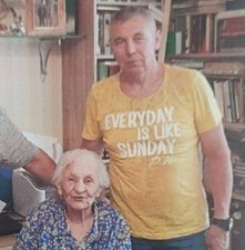 Oleksandr Osadchy and his mother