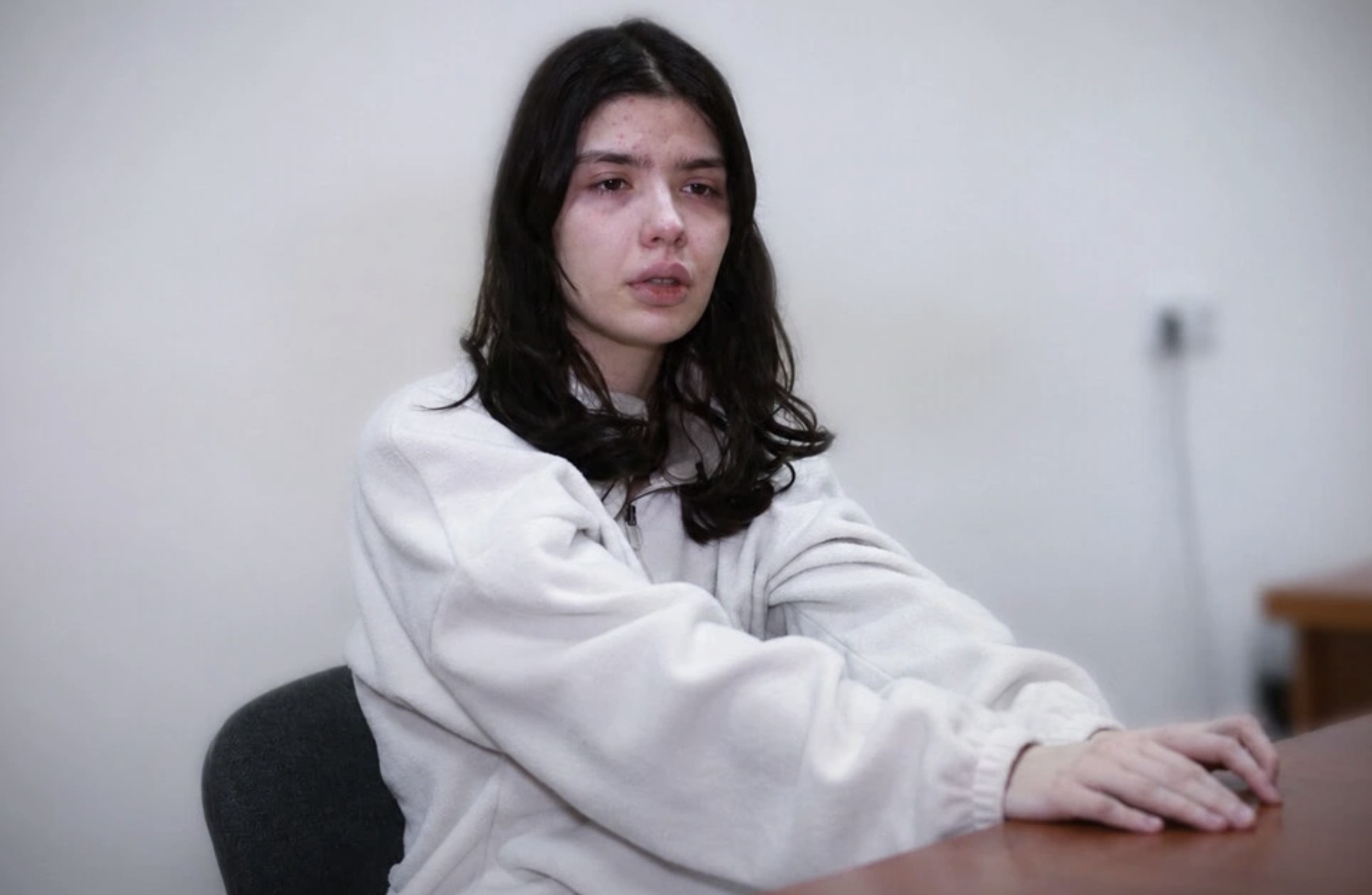 Victoria Maksymenko Screenshot from the videoed ’confession’